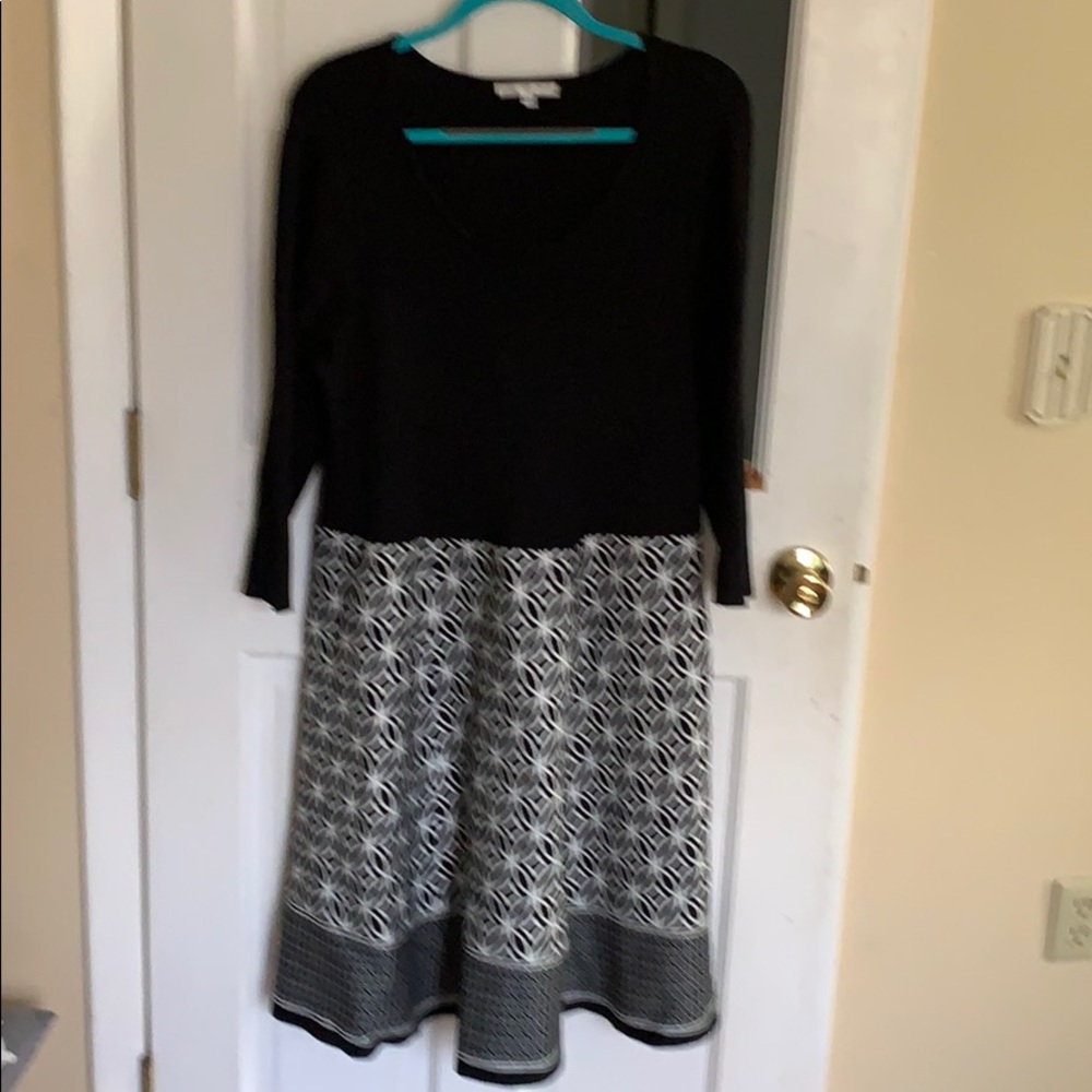 Sandra and Darren knit dress. Rayon and polyester.